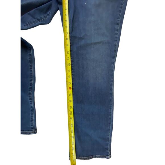 NYDJ Womens Jeans Blue 16P Sheri Slim Skinny Leg Mid Rise Dark Washed Zip Fly - Picture 5 of 12